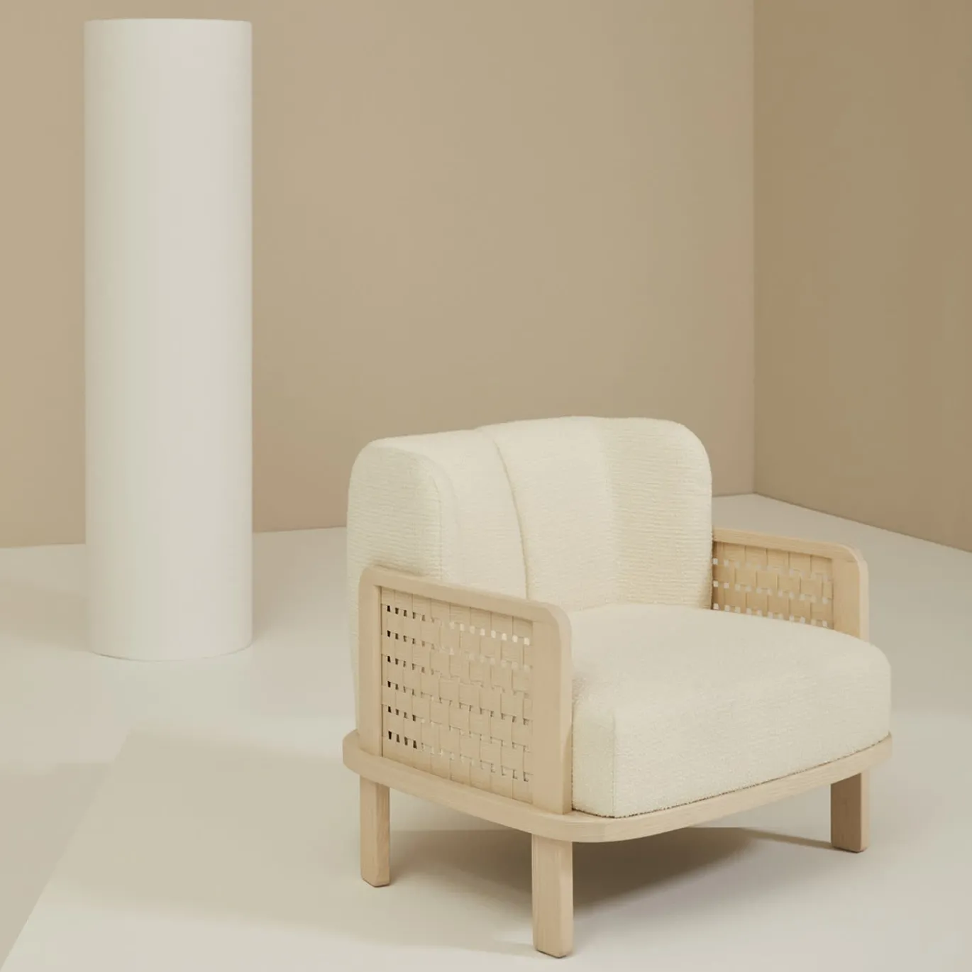 Poltrona Raquette 180 Beige di Cristina Celestino