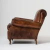Poltrona Roma in pelle Crust marrone patinata a mano