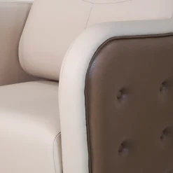 Poltrona ROMA in pelle in due tonalità beige