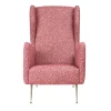 Poltrona Rosa Drama Queen con Gambe in Ottone