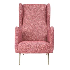Poltrona Rosa Drama Queen con Gambe in Ottone
