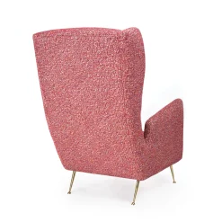 Poltrona Rosa Drama Queen con Gambe in Ottone