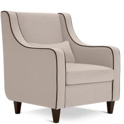 Poltrona St104 Beige con Finiture a Contrasto
