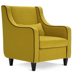 Poltrona St104 gialla con piping a contrasto