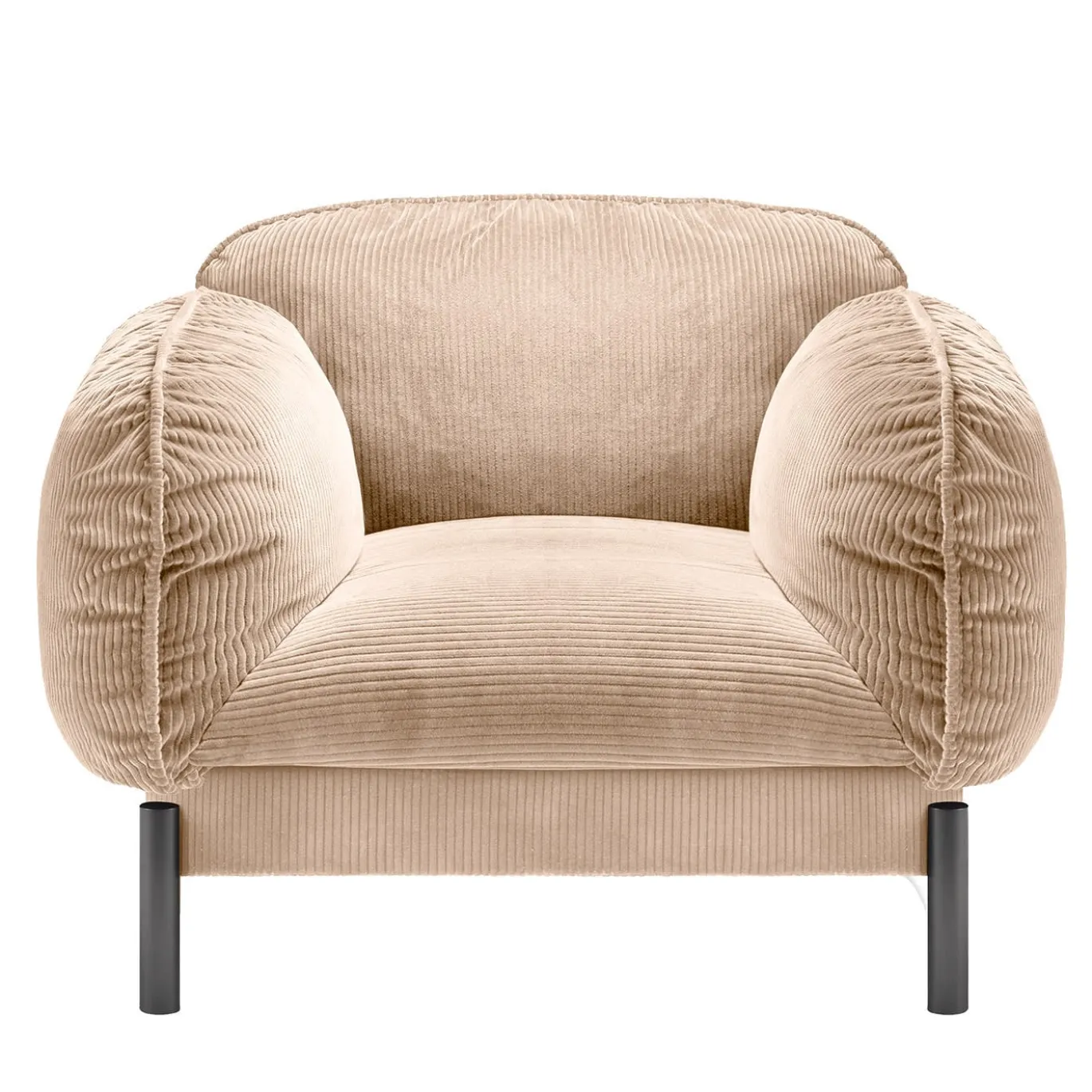 Poltrona Tarantino in velluto beige di Lorenza Bozzoli