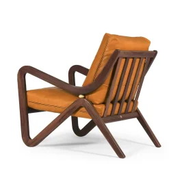 Poltrona Taylor Imbottita in Pelle Arancione