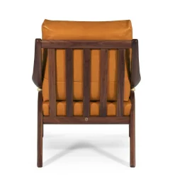 Poltrona Taylor Imbottita in Pelle Arancione