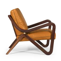 Poltrona Taylor Imbottita in Pelle Arancione