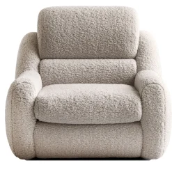 Poltrona Teddy in tessuto boucle beige