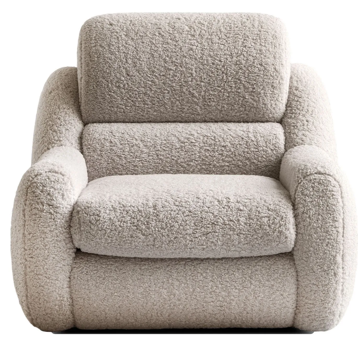 Poltrona Teddy in tessuto boucle beige