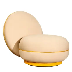 Poltrona tonda beige da esterno Tiamo