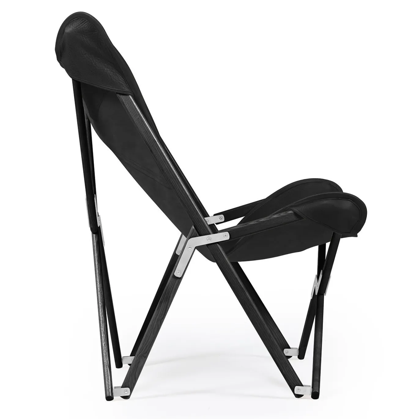 Poltrona Tripolina in pelle nera