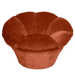 Poltrona Twelve Round Cangaroo in velluto arancione