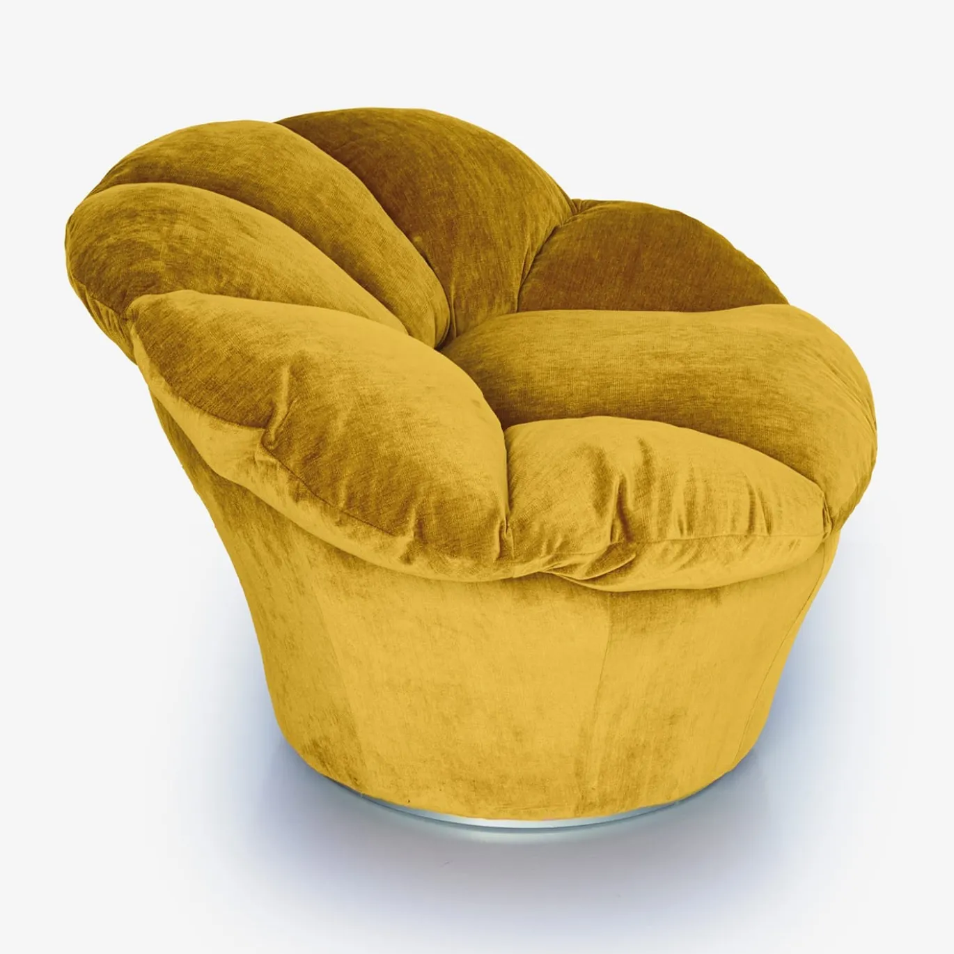 Poltrona Twelve Round in velluto oro terra