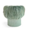 Poltrona Vanity in pelliccia di coyote verde Tiffany Pirouette