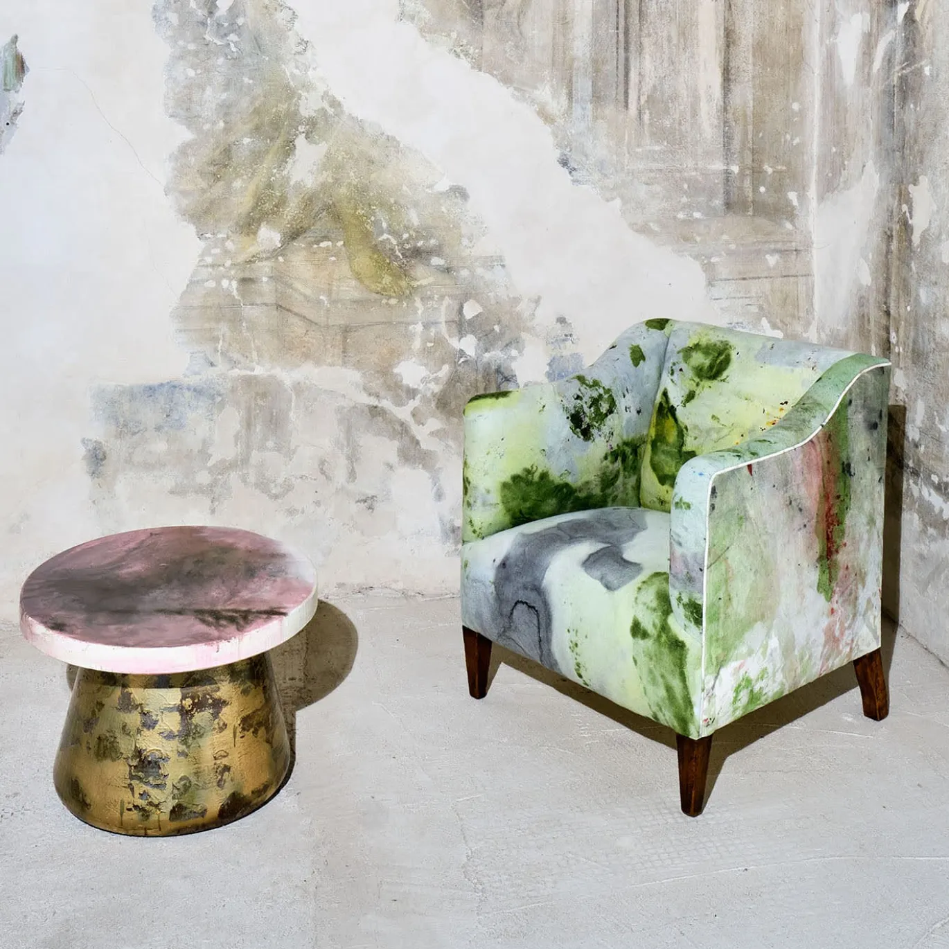 Poltrona Verde e Grigia Collezione Bisanzio