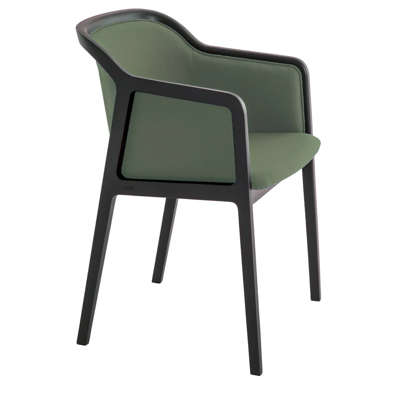 Poltrona Vienna in velluto verde lichene