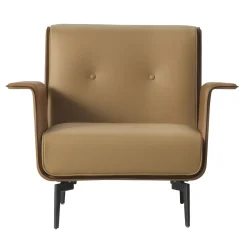Poltrona Vinci in pelle marrone morbido