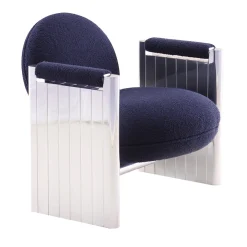 Poltrona Voyager in Bouclè Blu Navy