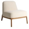 Poltrona Zeta bianco sporco con telaio in rovere
