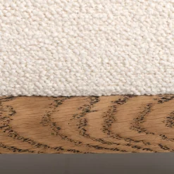 Poltrona Zeta bianco sporco con telaio in rovere
