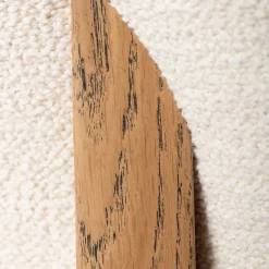 Poltrona Zeta bianco sporco con telaio in rovere