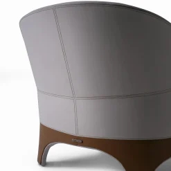 Poltroncina Adelaide in pelle Cuoietto grigia