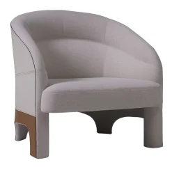 Poltroncina Adelaide in pelle Cuoietto grigia