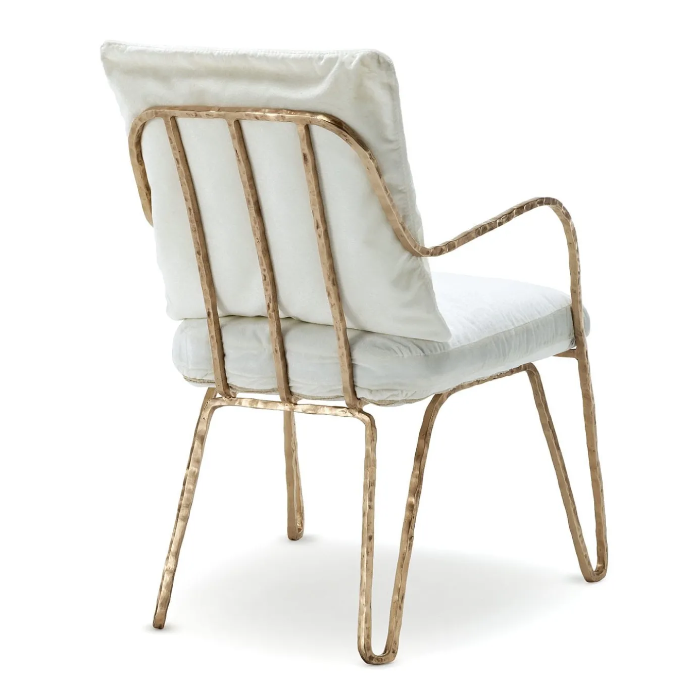 Poltroncina Bassa Moonlight bianca e oro