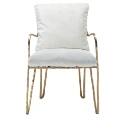 Poltroncina Bassa Moonlight bianca e oro