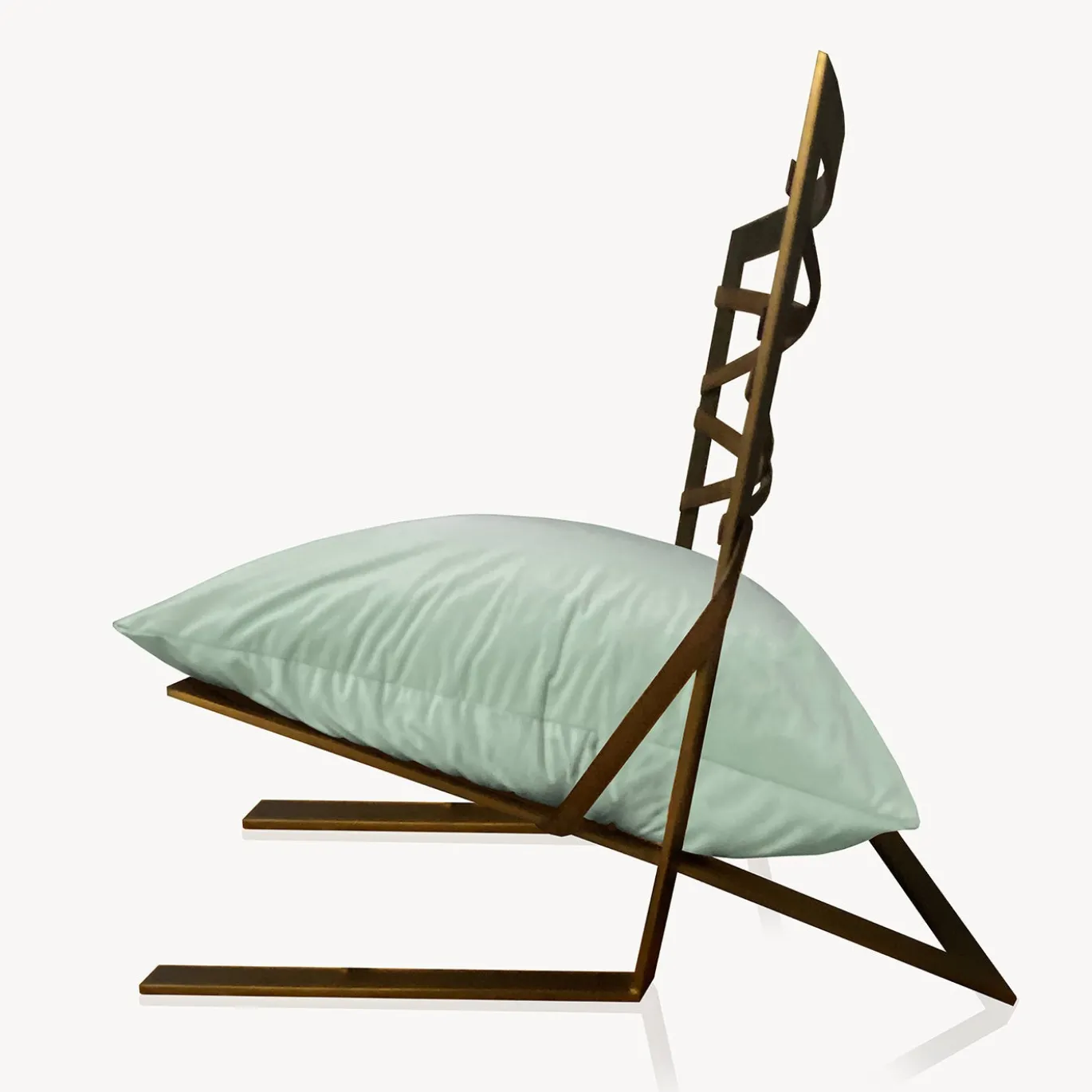 Poltroncina Green Tea in Metallo Galvanizzato e Velluto