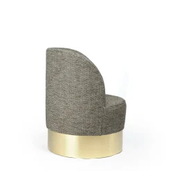 Poltroncina Grigia con Base in Ottone Rotonda Antonio