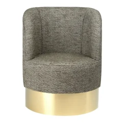 Poltroncina Grigia con Base in Ottone Rotonda Antonio