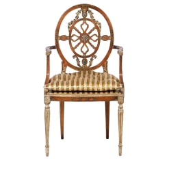 Poltroncina in Stile Hepplewhite Policroma in Faggio