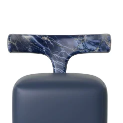 Poltroncina Lounge Moby Dick in Marmo Sodalite Blu