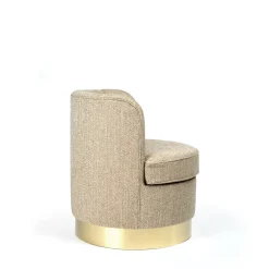 Poltroncina Nuccio Beige con base in ottone