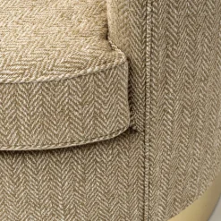 Poltroncina Nuccio Beige con base in ottone
