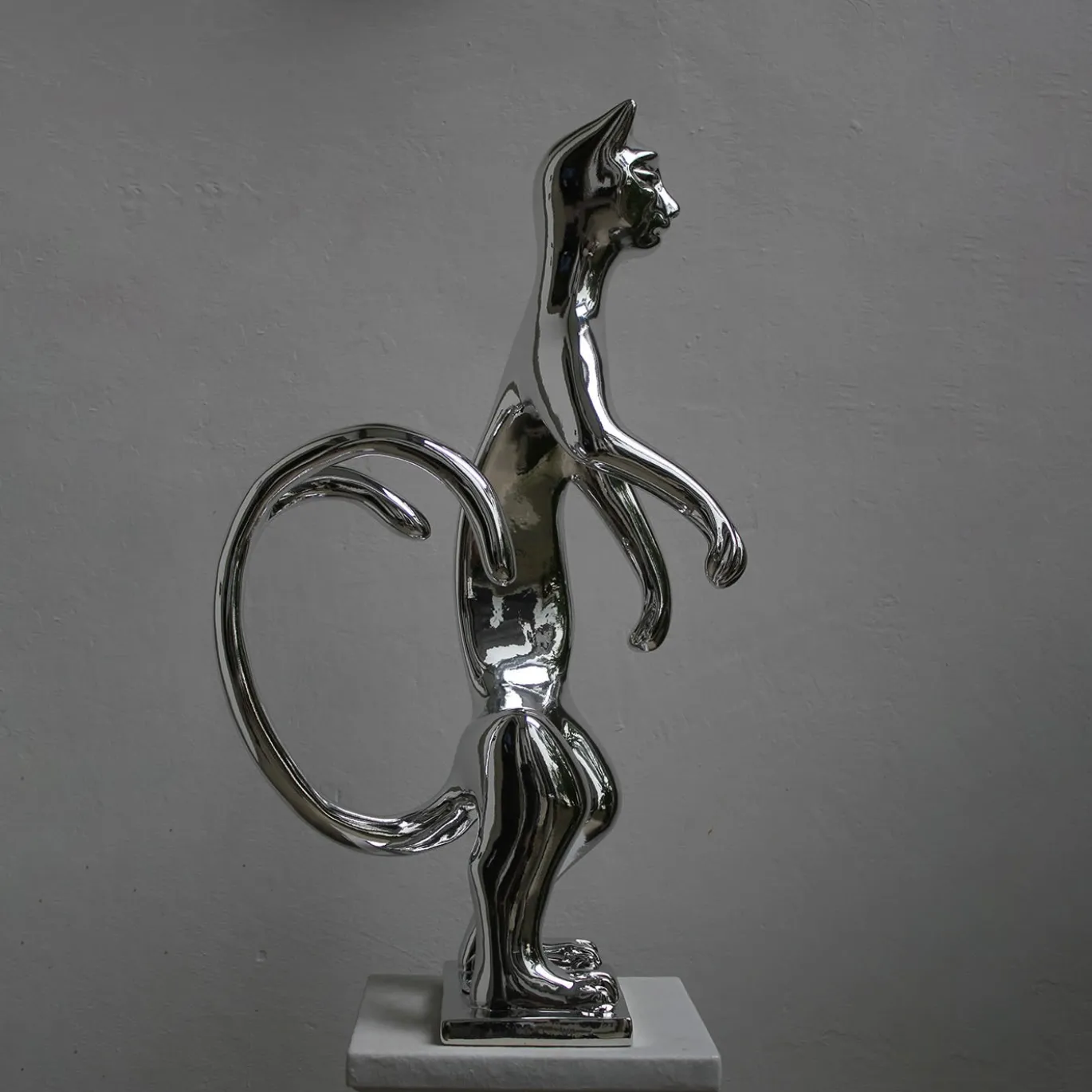 PoPCat Argento Scultura di Sauro Cavallini