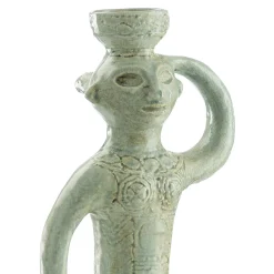 POP donna scultura in ceramica verde
