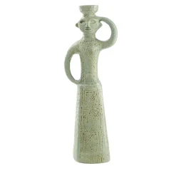 POP donna scultura in ceramica verde
