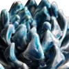 Portacandela Cynara a forma di carciofo in ceramica smaltata blu