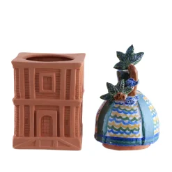 Portacandela in terracotta Felicissima Santa Caterina