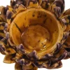 Portacandela per tea light Cynara a forma di carciofo in ceramica smaltata