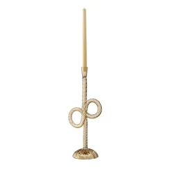 Portacandela Venetian Double Knot in vetro di Murano beige