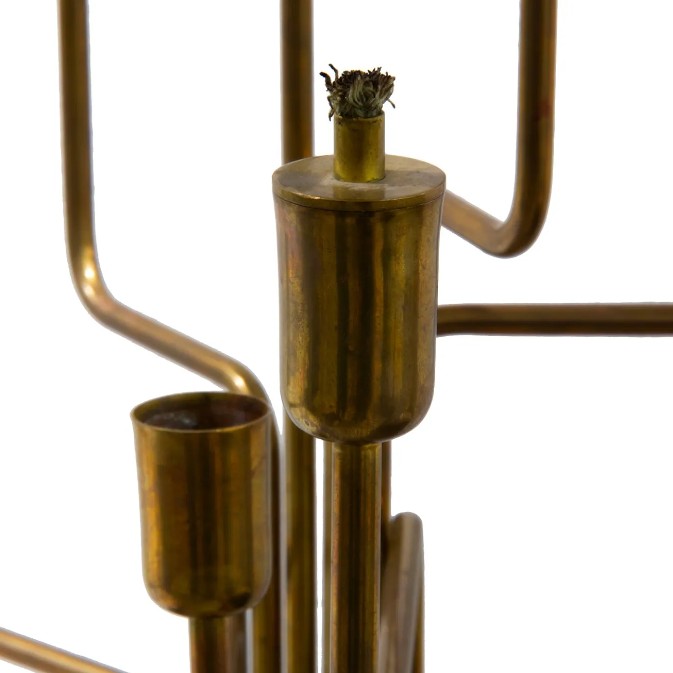 Portacandele da terra in ottone bronzato Talitha