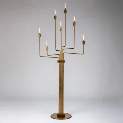 Portacandele da terra in ottone bronzato Talitha