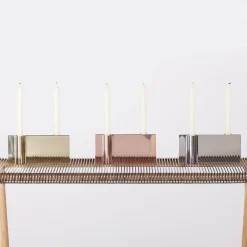 Portacandele Folio in argento by Acconci-Bastiani
