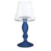 Portacandele in vetro blu Candel
