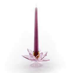 Portacandele in Vetro Rosa Lotus di Summerill & Bishop