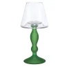 Portacandele in vetro verde Candel